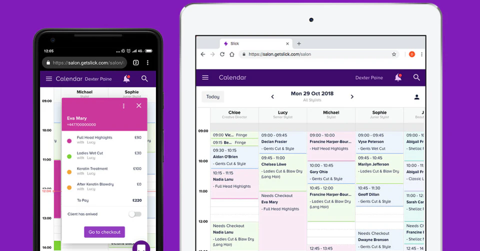 screenshot of Slick for Salon